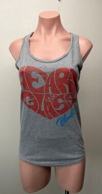 Blondie Womens Gray Heart Of Glass Racerback Tank S